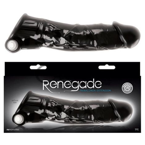 Основное фото Удлиняющая вибронасадка на пенис Renegade Manaconda Extension чёрная 19,5 см