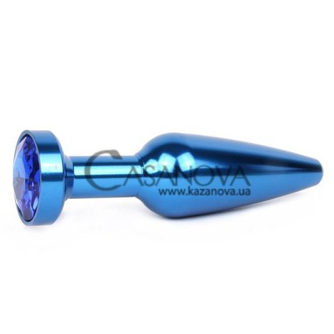 Основное фото Анальная пробка Anal Jewelry Plugs XBLU-13 синяя с синим кристаллом 11,3 см