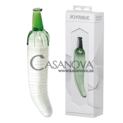 Основное фото Фаллоимитатор Joyride Love Products Premium GlassiX 06 зелёно-белый 21 см