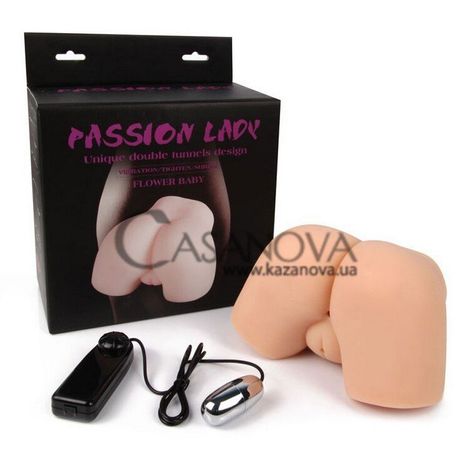 Основное фото Искусственная вагина и анус с вибрацией Passion Lady Flower Baby телесная
