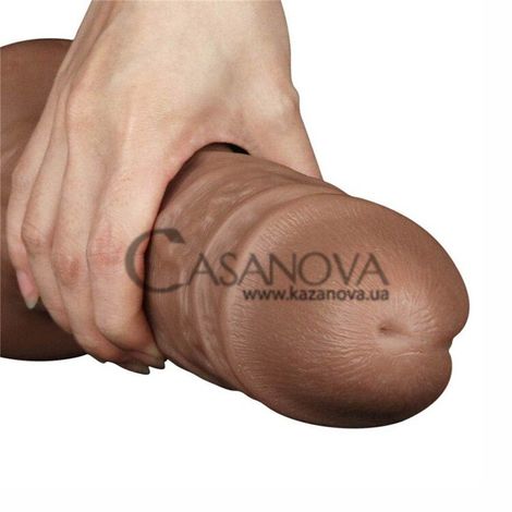 Основное фото Вибратор на присоске Realistic Chubby Vibrating Dildo 10.5" коричневый 26,7 см