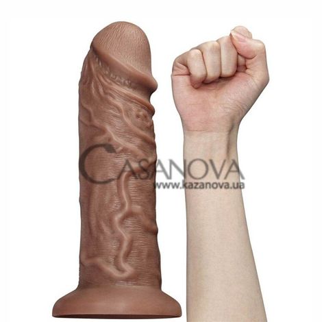 Основне фото Вібратор на присоску Realistic Chubby Vibrating Dildo 10.5" коричневий 26,7 см