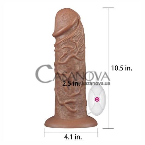 Основне фото Вібратор на присоску Realistic Chubby Vibrating Dildo 10.5" коричневий 26,7 см