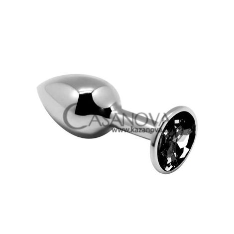 Основне фото Анальна пробка Alive Mini Metal Butt Plug L срібляста з чорним 9 см