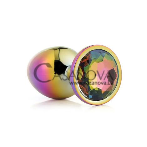 Основное фото Анальная пробка с камнем Gleaming Love Multicolour Plug Small разноцветная 7,1 см
