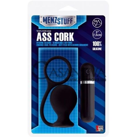 Основное фото Анальная вибропробка Menz Stuff Ass Cork чёрная 7,5 см