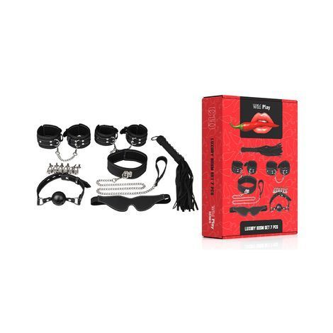 Основное фото БДСМ-набор Erospace Wild Play C10 Luxury Bdsm Set With 7 Products чёрный