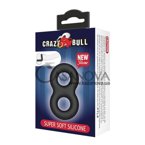 Основное фото Двойное эрекционное кольцо Lybaile Crazy Bull Super Soft Silicone чёрный