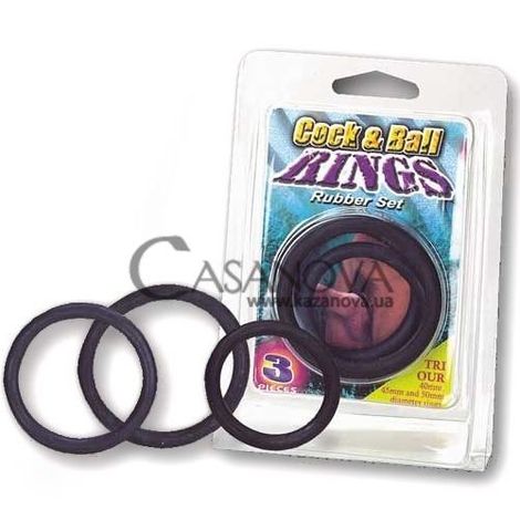 Основное фото Эрекционные кольца Cock & Ball Rings чёрные