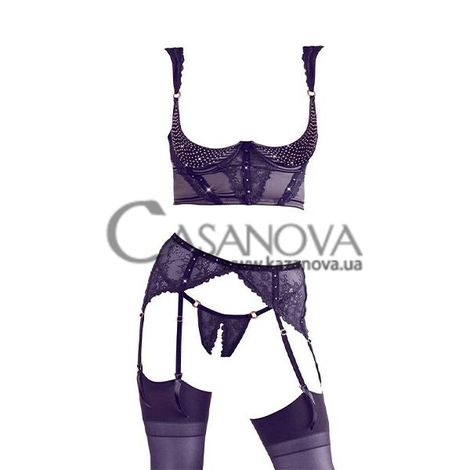 Основное фото Комплект белья Abierta Fina Sensual Suspender Set чёрный