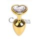Додаткове фото Анальна пробка Seamless Gold Metal Heart Diamond S золотиста з білим 7,5 см