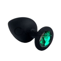 Основное фото Анальная пробка Black Silicone Emerald L чёрно-зелёная 9 см