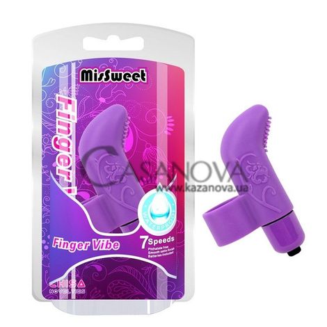 Основное фото Вибронасадка на палец MisSweet Finger Vibe фиолетовая 7,6 см