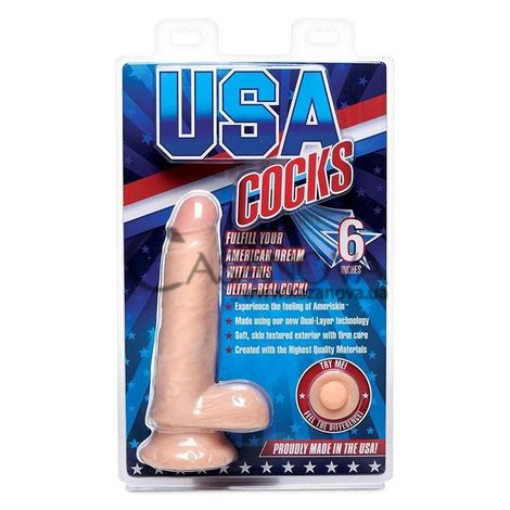Основне фото Фалоімітатор USA Cocks 6 Inch тілесний 19 см