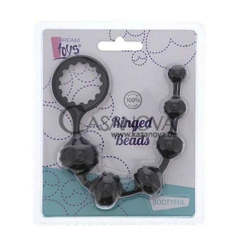 Основное фото Анальная цепочка Ringed Beads чёрная 23 см