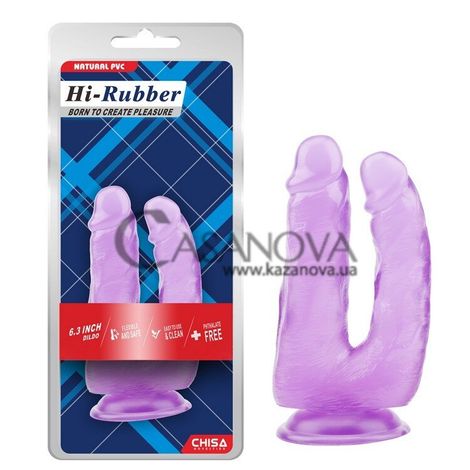Основне фото Подвійний фалоімітатор Hi-Rubber Born To Create Pleasure 6.3 Inch фіолетовий 18 см