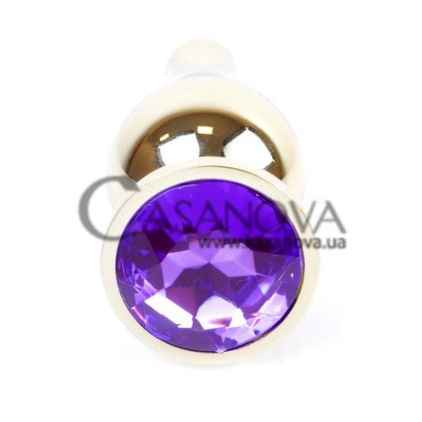 Основное фото Анальная пробка Boss Series Plug-Jewellery BS6400070 золотистая с фиолетовым кристаллом 9,5 см
