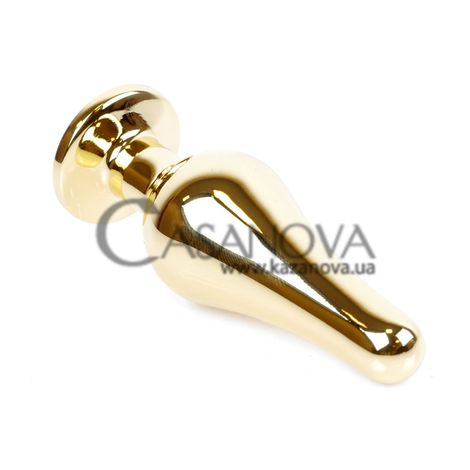 Основне фото Анальна пробка Boss Series Plug-Jewellery BS6400070 золотиста з фіолетовим кристалом 9,5 см.