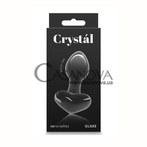 Основне фото Анальна пробка NS Novelties Crystal Heart Black чорна 8,8 см