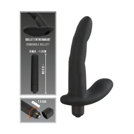 Основное фото Массажёр простаты с вибрацией Rebel Naughty Finger Prostate чёрный 13,8 см