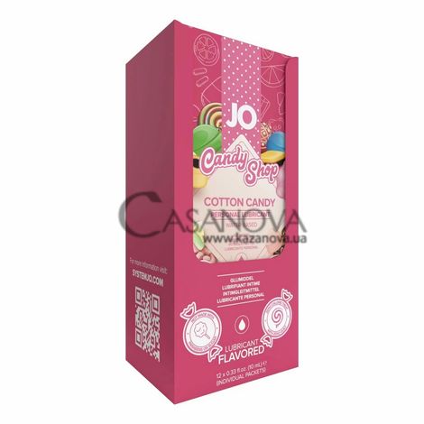 Основне фото Набір із 12 пробників орального лубриканту JO Candy Shop Cotton Candy Lubricant Flavored солодка вата 120 мл