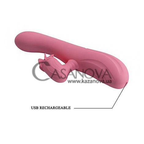 Основне фото Rabbit-вібратор з обертовим стимулятором клітора Lybaile Pretty Love Gina рожевий 20,5 см