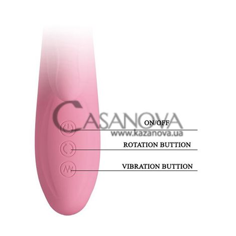 Основне фото Rabbit-вібратор з обертовим стимулятором клітора Lybaile Pretty Love Gina рожевий 20,5 см