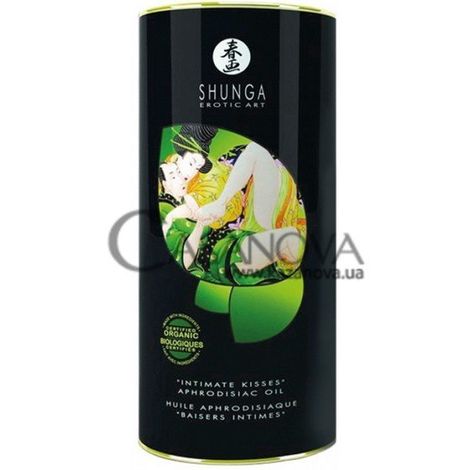 Основне фото Їстівна масажна олія Shunga Intimate Kisses зелений чай 100 мл