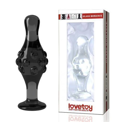 Основное фото Стеклянный фаллоимитатор LoveToy Glass Romance Dildo чёрный 11,3 см