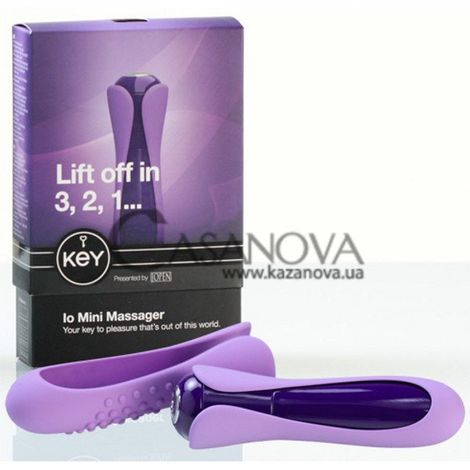 Основное фото Вибратор с двумя насадками KEY IO Mini Massager фиолетовый 11 см