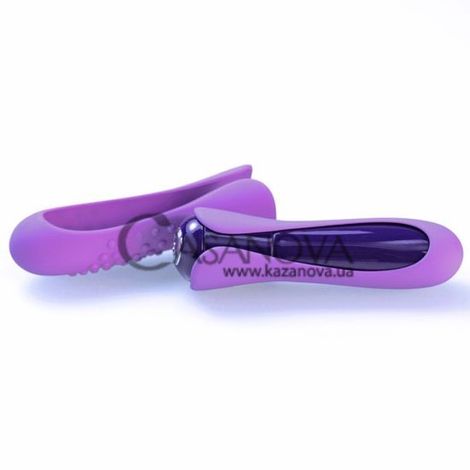Основное фото Вибратор с двумя насадками KEY IO Mini Massager фиолетовый 11 см