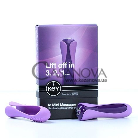Основне фото Вібратор із двома насадками KEY IO Mini Massager фіолетовий 11 см