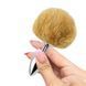 Додаткове фото Анальна пробка EGZO Bunny Tail Silver S срібляста з коричневим хвостом 13,3 см