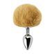 Додаткове фото Анальна пробка EGZO Bunny Tail Silver S срібляста з коричневим хвостом 13,3 см