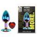 Дополнительное фото Анальная пробка EGZO Multicolor Heart Plug M разноцветная с красным кристаллом 8,2 см