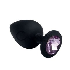 Основное фото Анальная пробка Black Silicone Tourmalin L чёрно-фиолетовая 9 см