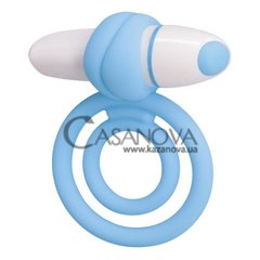 Основне фото Подвійне ерекційне віброкільце PlayCandi Lollipop біло-блакитне