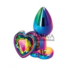 Основное фото Анальная пробка Colorful Metal Heart Loveshop разноцветная 6 см
