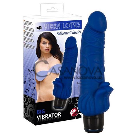 Основное фото Реалистичный вибратор Vibra Lotus Big Vibrator синий 21,5 см