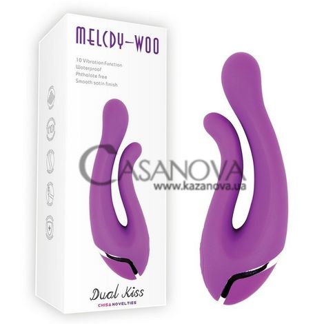 Основное фото Двойной вибратор Melcdy Woo Dual Kiss фиолетовый 17 см