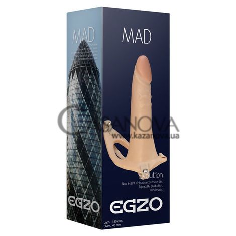 Основное фото Полый страпон Egzo Mad Evolution FH11 телесный 18 см