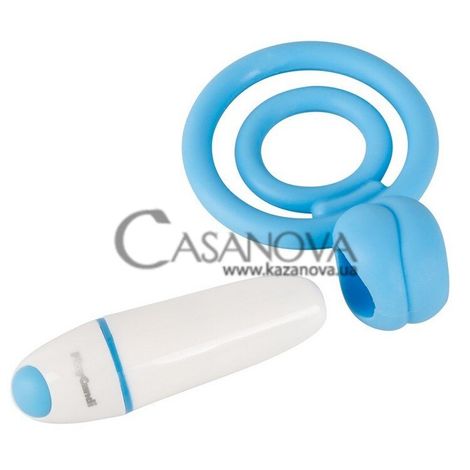 Основное фото Двойное эрекционное виброкольцо PlayCandi Lollipop бело-голубое