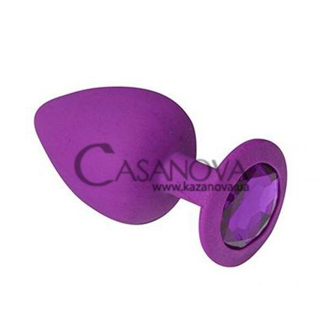 Основное фото Анальная пробка Crystal Anal Plug M фиолетовая с фиолетовым кристаллом 8,5 см
