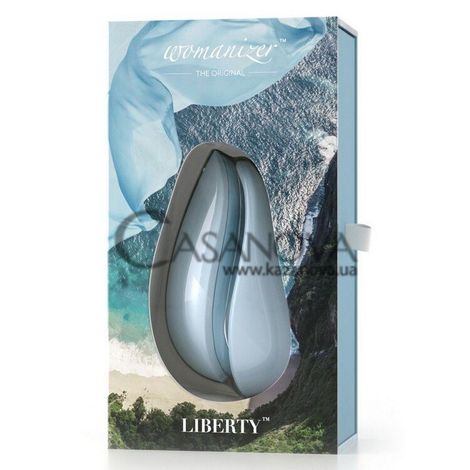 Основне фото Вакуумний кліторальний стимулятор Womanizer Liberty блакитний 10,4 см