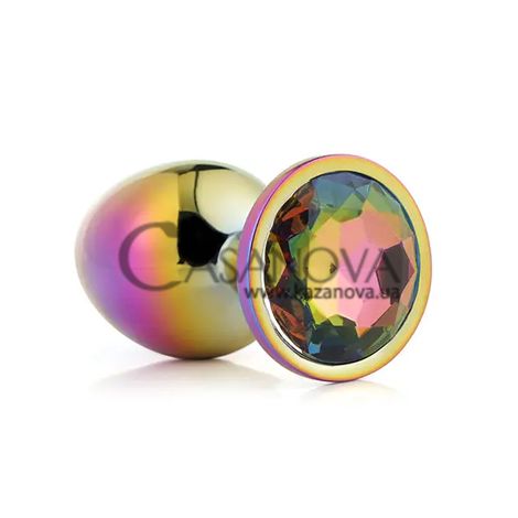 Основне фото Анальна пробка з каменем Gleaming Love Multicolour Plug Medium різнокольорова 8,3 см