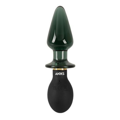 Основне фото Двосторонній анальний стимулятор Anos Double-Ended Butt Plug чорний 16,6 см