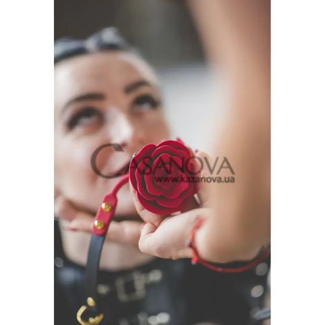Основне фото Кляп-троянда Upko Rose Ball Gag червоно-чорний