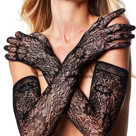 Основное фото Перчатки Baci Allover Lace Opera Glove чёрные