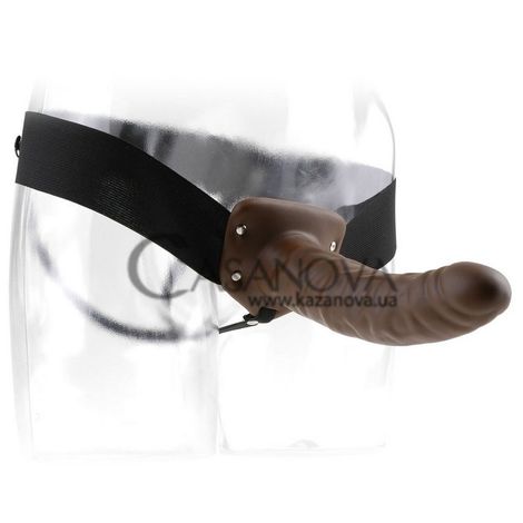 Основное фото Полый страпон Hollow Strap-On коричневый 20,5 см