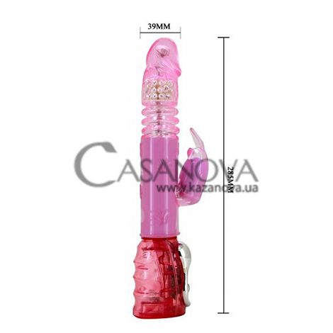 Основне фото Rabbit-вібратор з пульсацією та ротацією Lybaile Flirt Rough рожевий 28,5 см